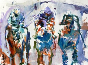 horse cats Painting - yxr008eD impressionism sport horse racing